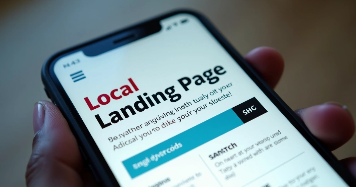 Mobile view of local landing page with easy navigation.