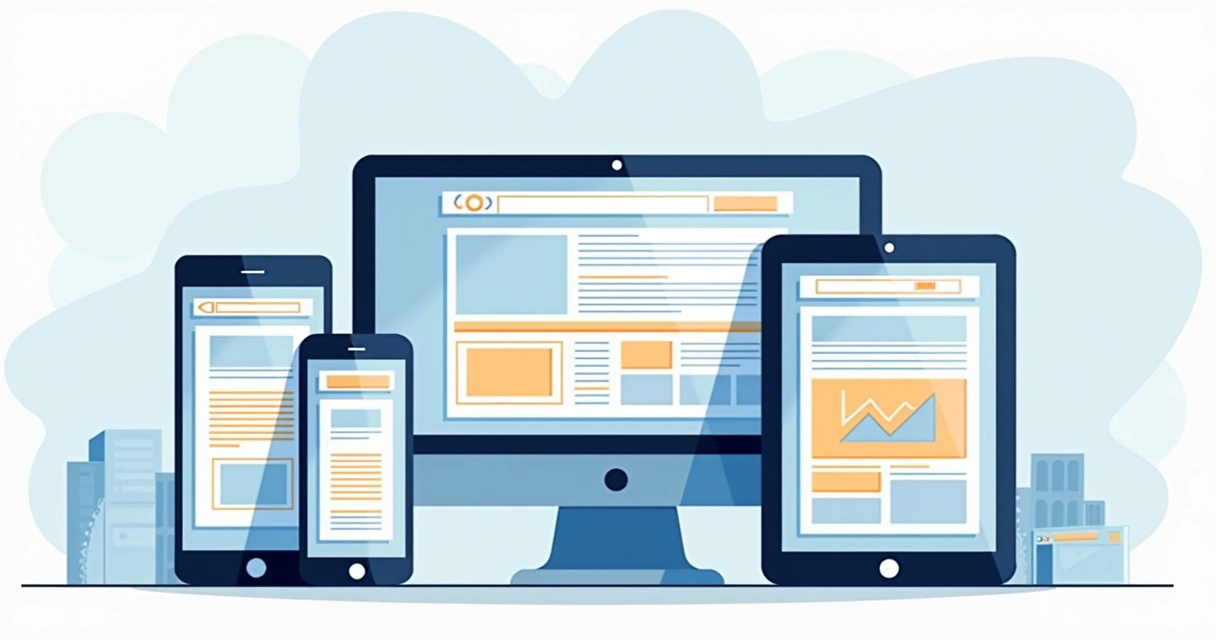 Loja virtual exibida em smartphones e tablets 