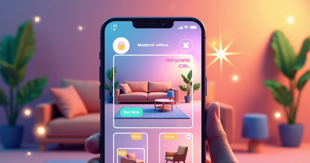 In-game mobile ad featuring furniture products 