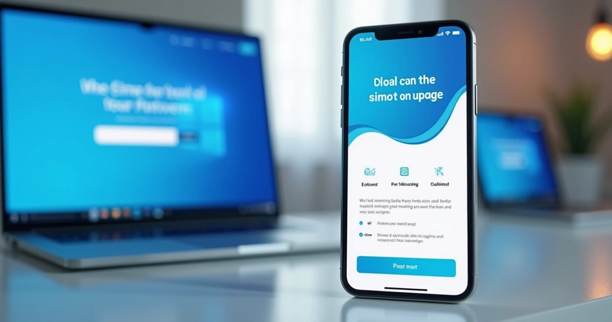 Mobile phone displaying a clear and readable landing page with CTA