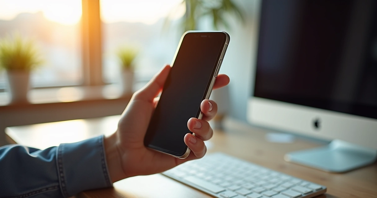 Browsing small business website on smartphone 