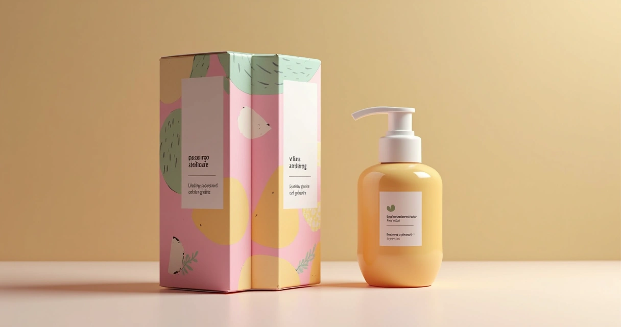 Mockup de embalagem de produto com identidade visual moderna e acessível 