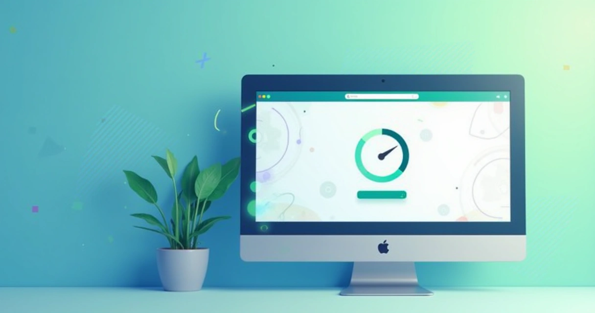 Tela de computador mostrando landing page moderna com carregamento rápido 