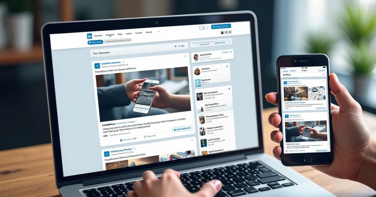 Simulação de tela de LinkedIn exibindo post com imagem dimensionada corretamente 