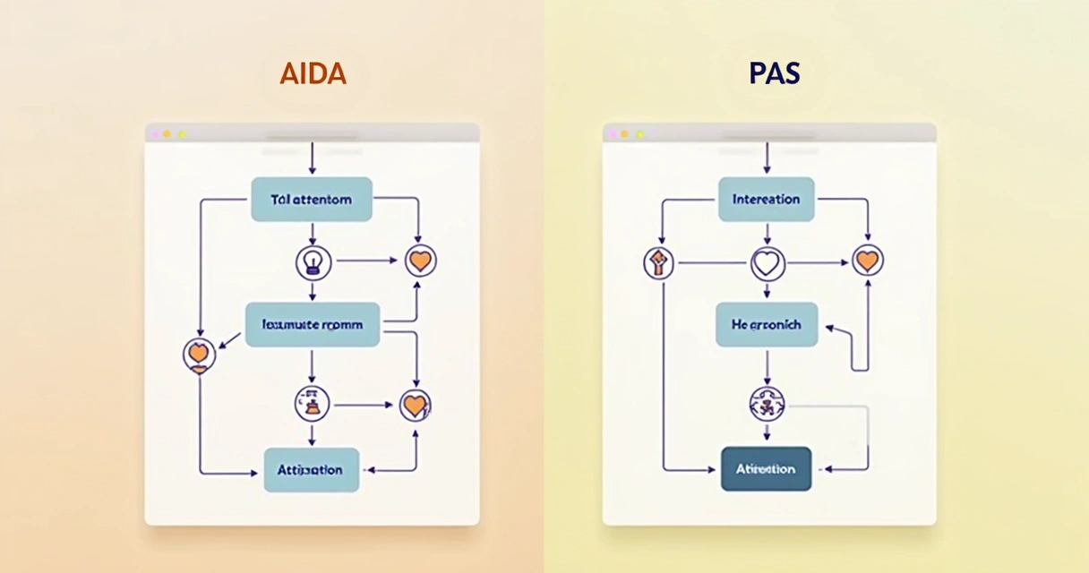 Exemplo visual das estruturas AIDA e PAS lado a lado