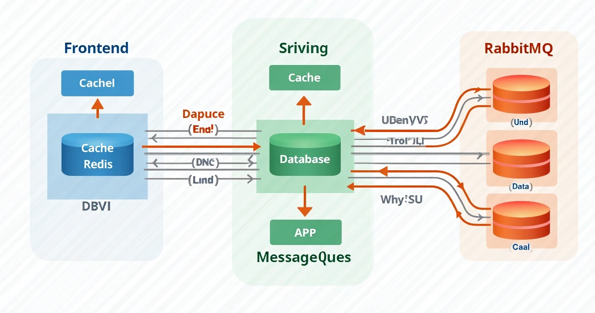 Diagrama simples mostrando arquitetura escalável com serviços separados