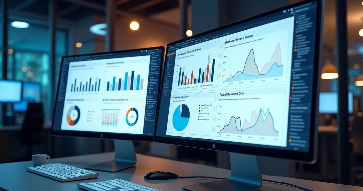Gráficos coloridos mostrando desempenho de corretores