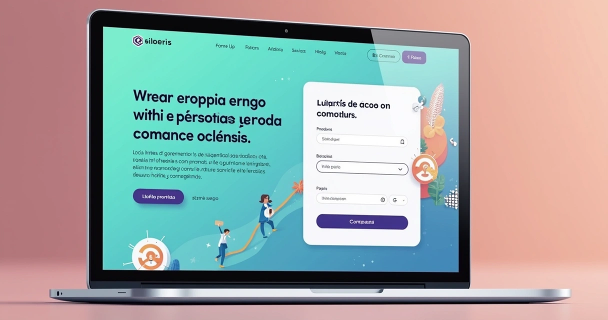 Exemplo de homepage de consultor com formulário de contato aberto 