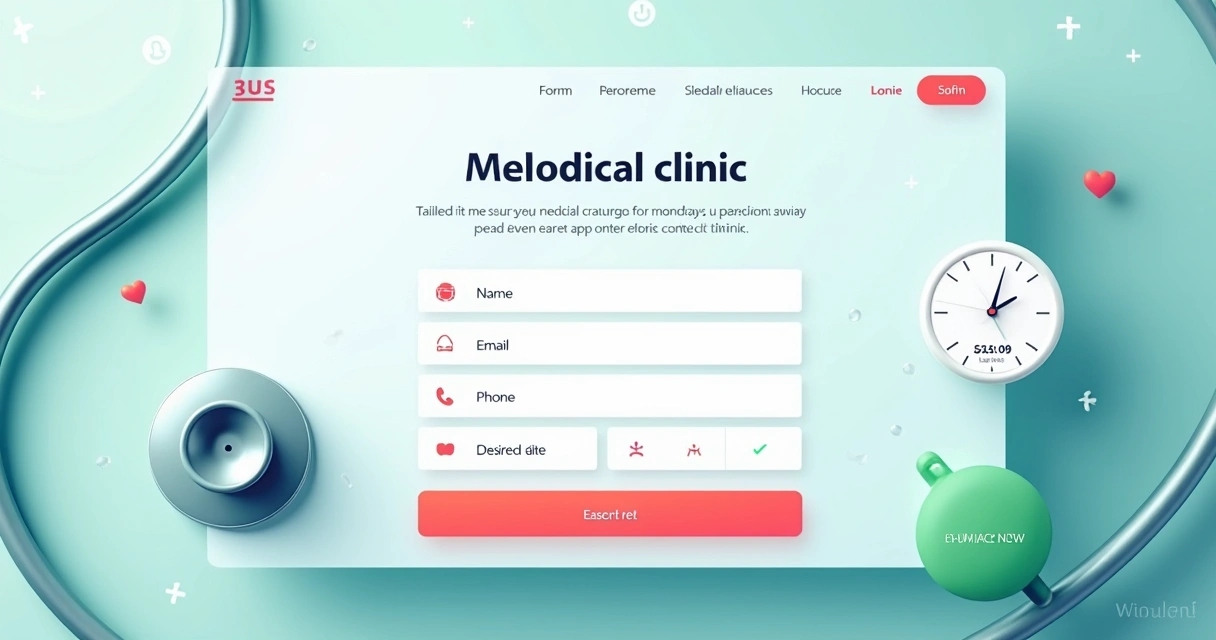 Modelo moderno de landing page para consultório médico focado em agendamento 