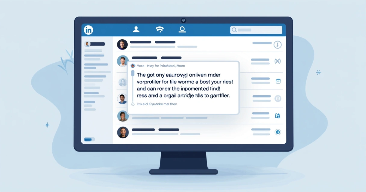 Tela fictícia de LinkedIn mostrando exemplo de mensagem personalizada para decisor