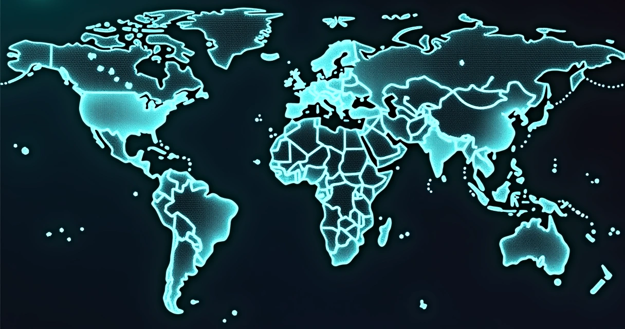 Painel comparativo com mapas e conexões que ilustram outsourcing onshore, nearshore e offshore 