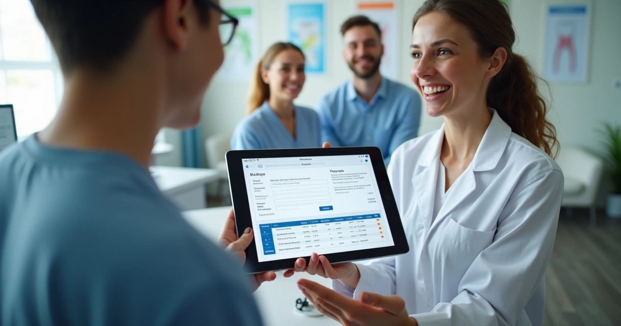 Página de modelo de orçamento odontológico detalhado, área de assinatura digital.