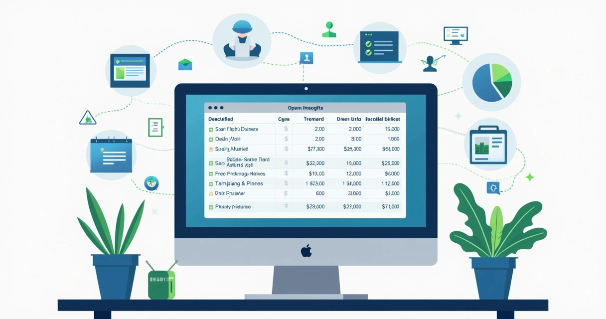 Modelo digital de orçamento com custos detalhados, prazos e garantias