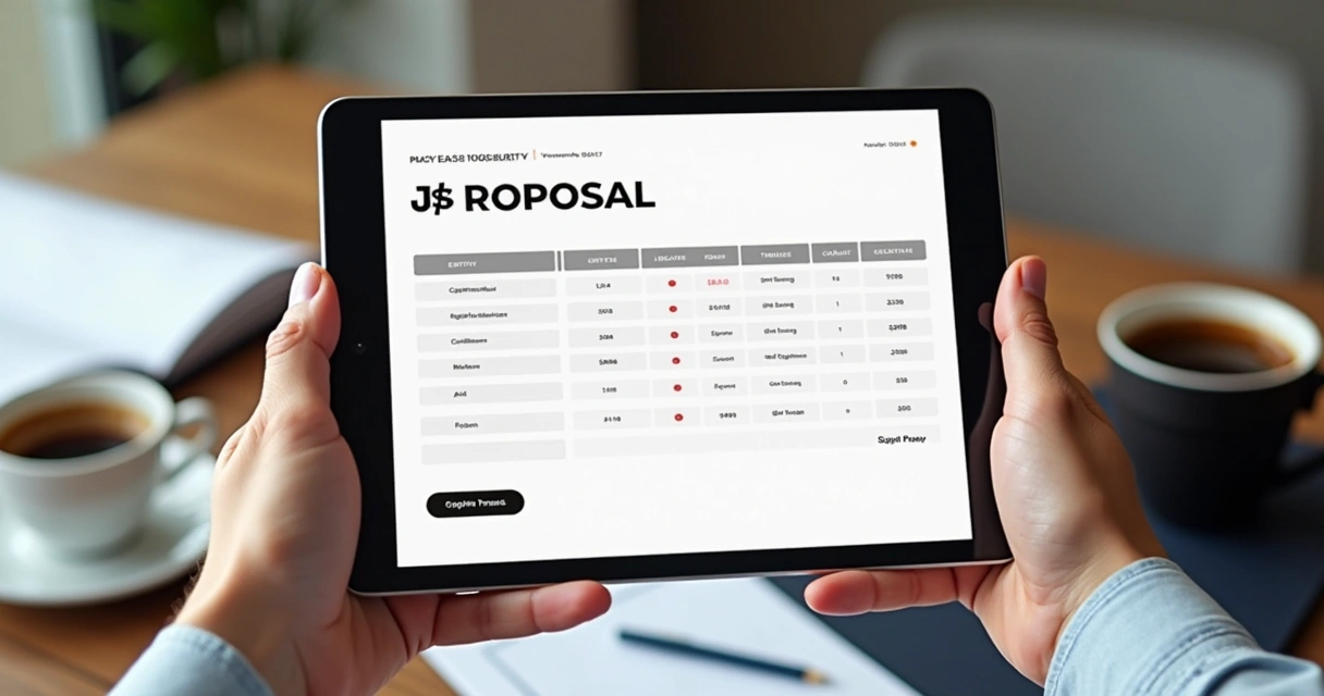 Modelo digital de proposta para serviços de associação, com layout moderno e seções visíveis 
