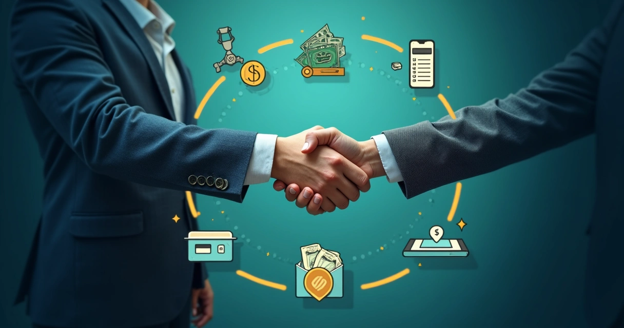 Diagrama mostrando o fluxo de revenue share entre banco digital, parceiro white label e clientes