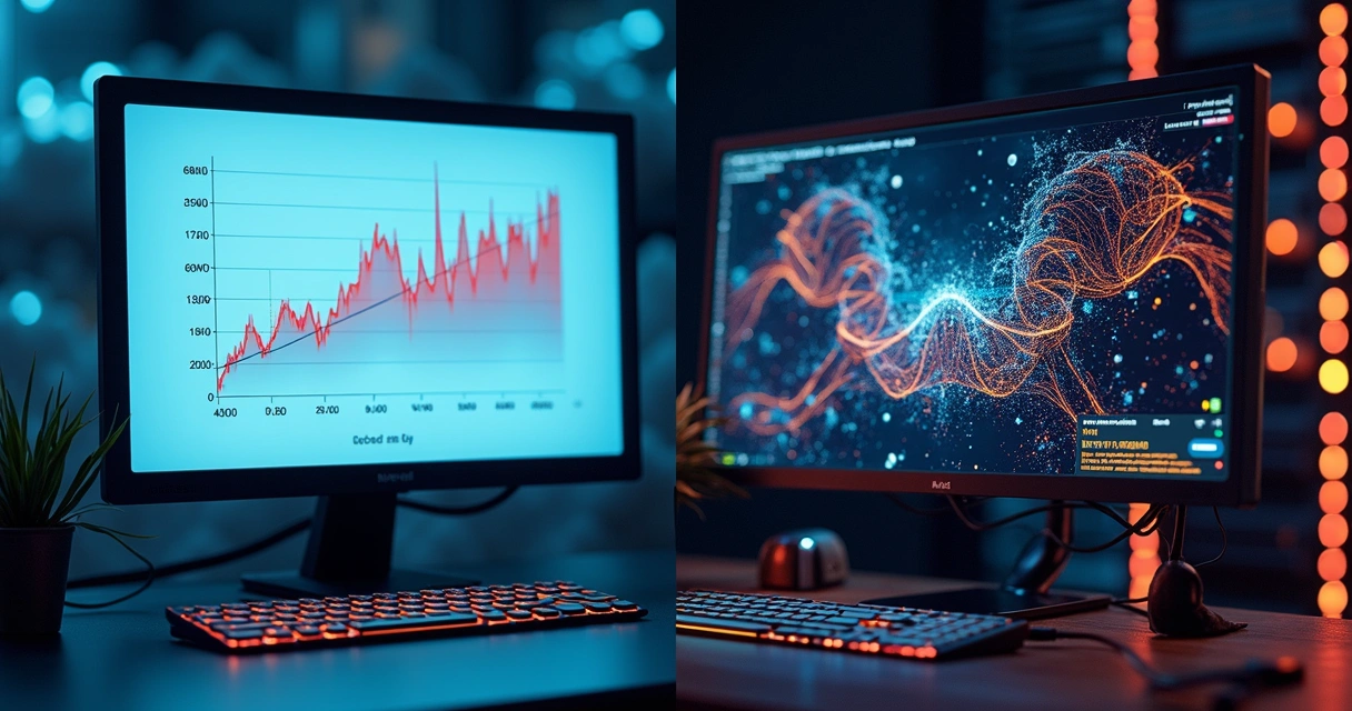 Comparação visual entre modelo simples e complexo