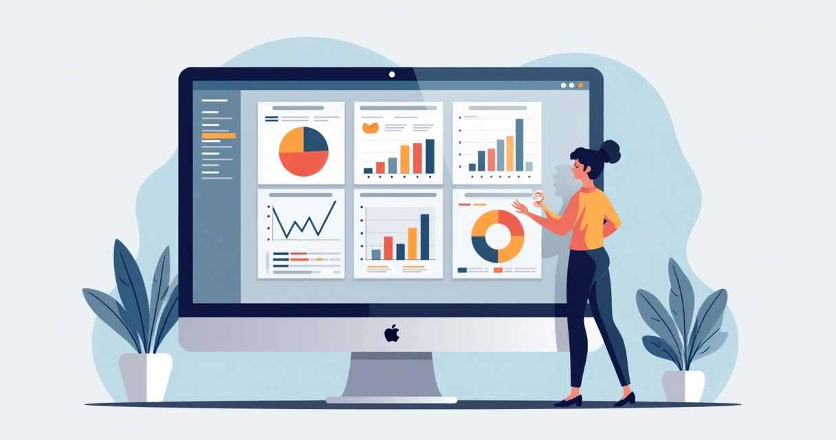 Opções de templates para apresentação visual de negócios em tela de computador 