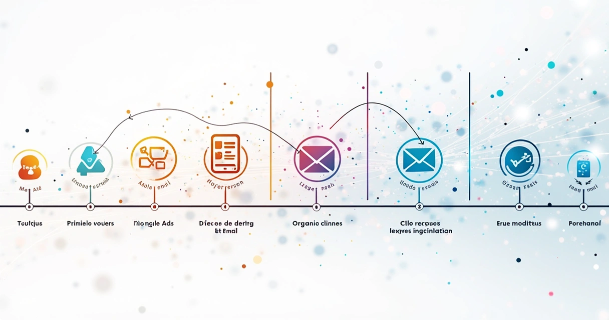 Diagrama de modelos de atribuição em campanhas digitais 