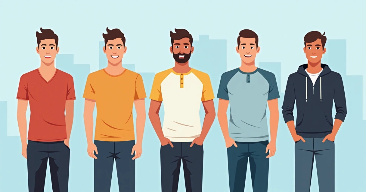 Tipos de camisetas masculinas modernas