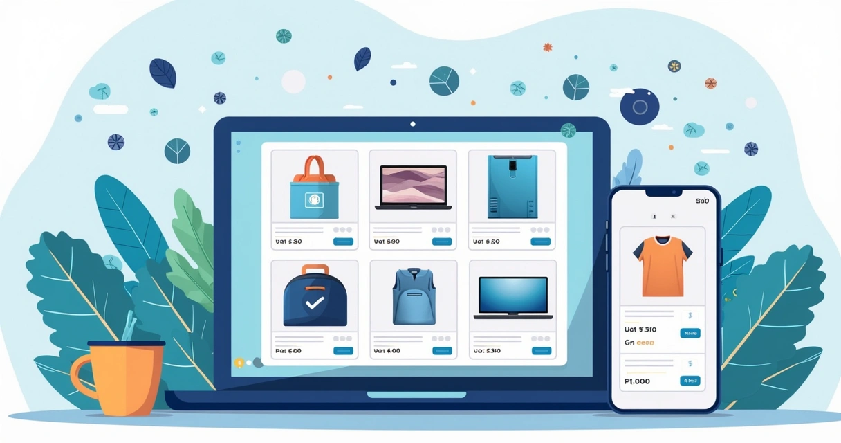 Template de catálogo digital editável com produtos no Canva