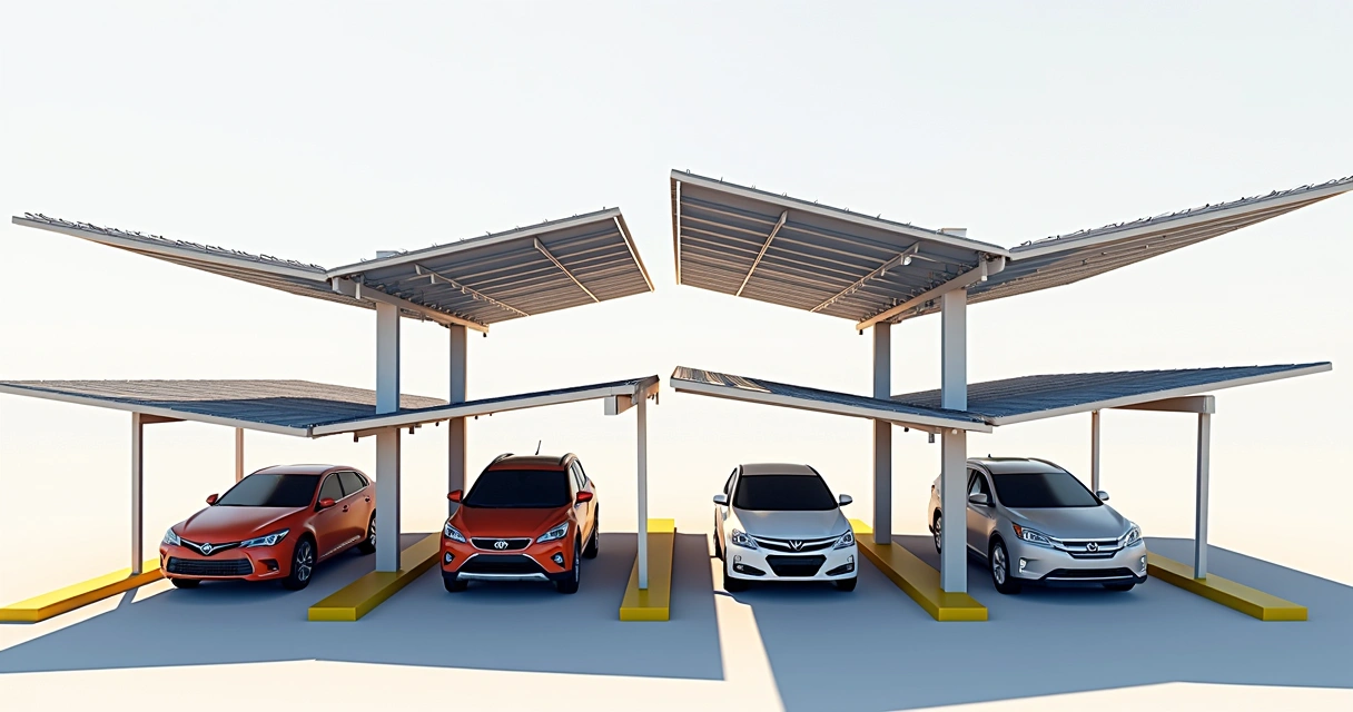Tipos de cobertura solar para estacionamento