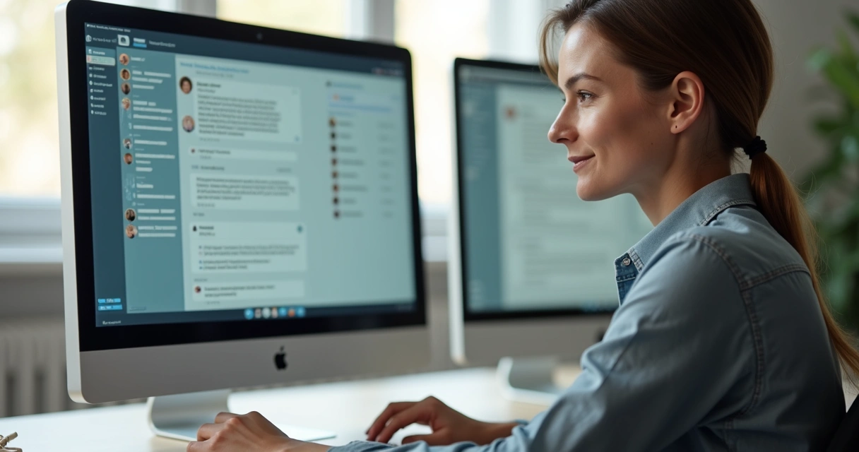 Moderador analisando conteúdo digital em tela de computador 