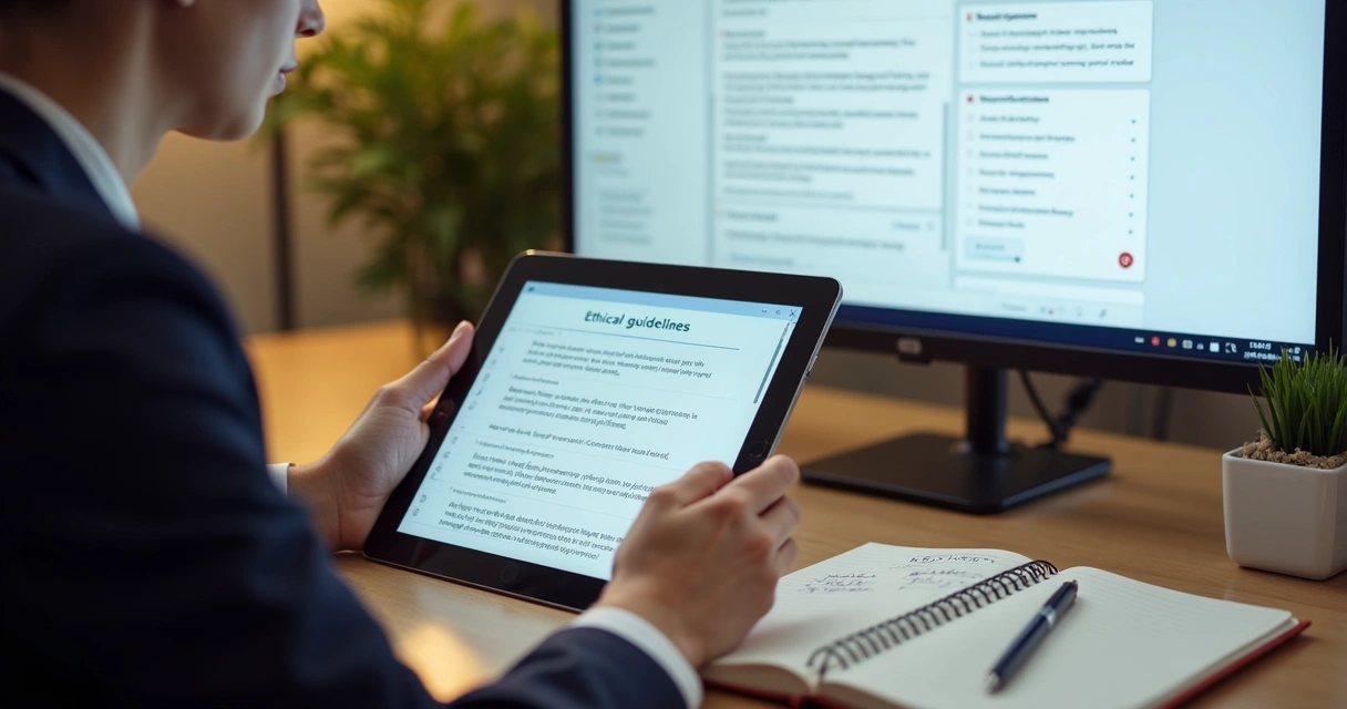 Moderador revisando reglas en comunidad de aprendizaje online 