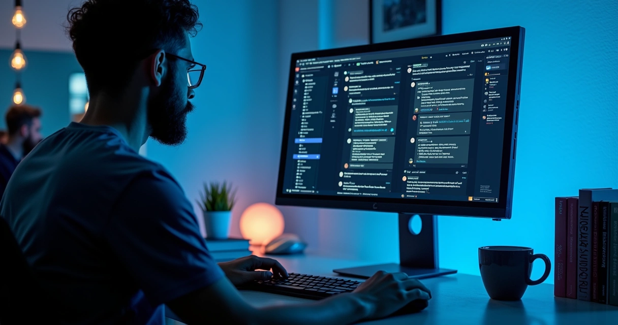 Moderador conferindo mensagens em canal tech do Discord