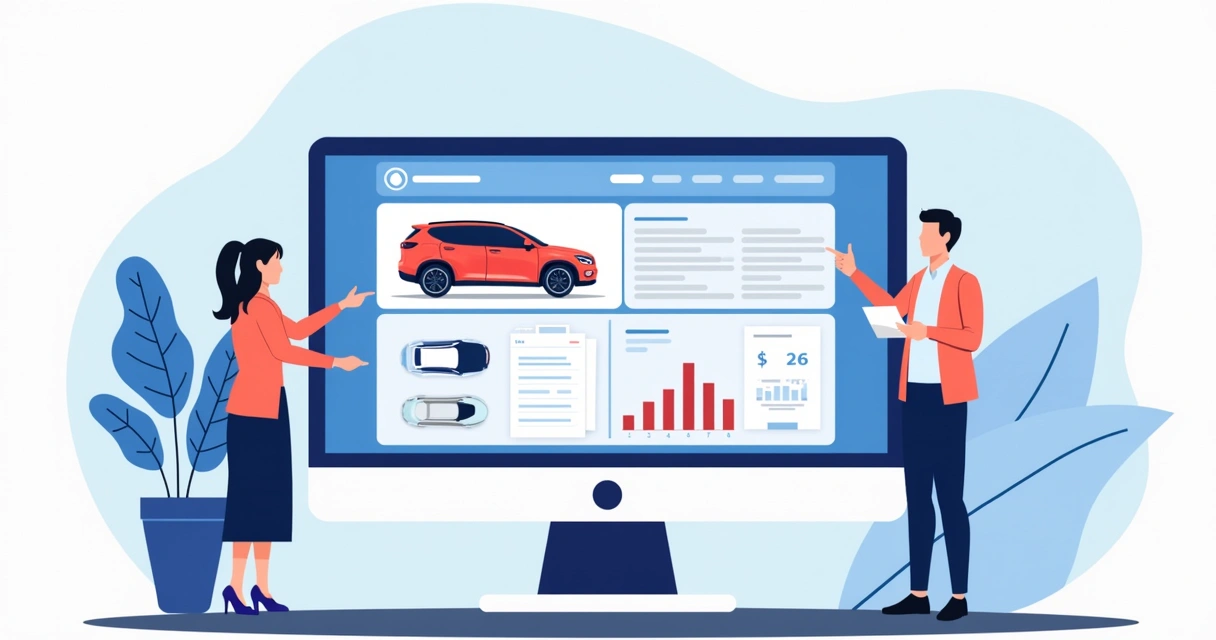 Automotive CPQ dashboard with configuration, price, and quoting workflow shown on screen. 