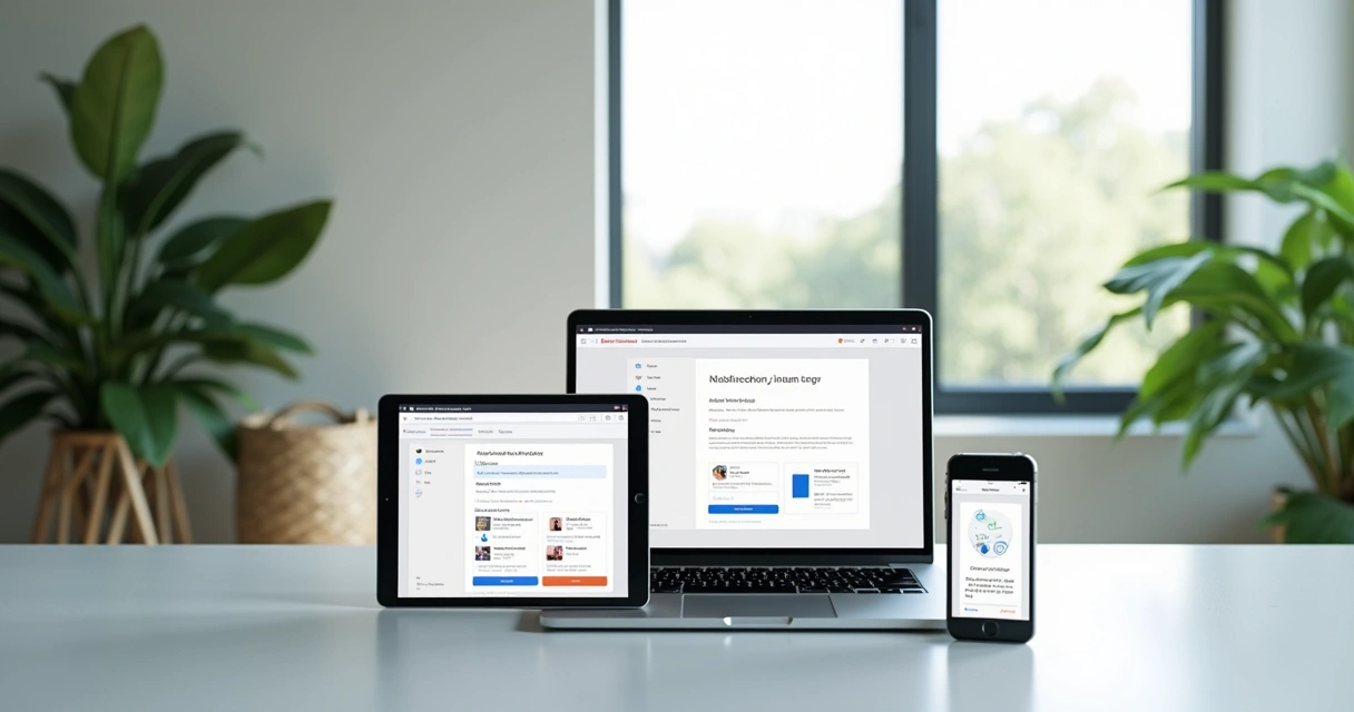 Various modern devices displaying the same responsive website layout