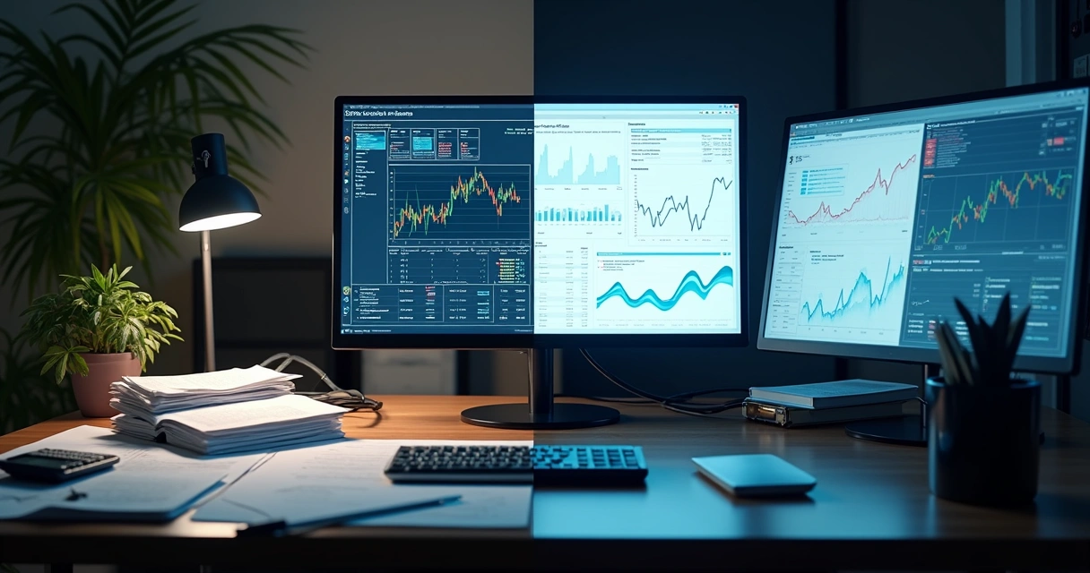 Before and after treasury with simple vs unified digital system 