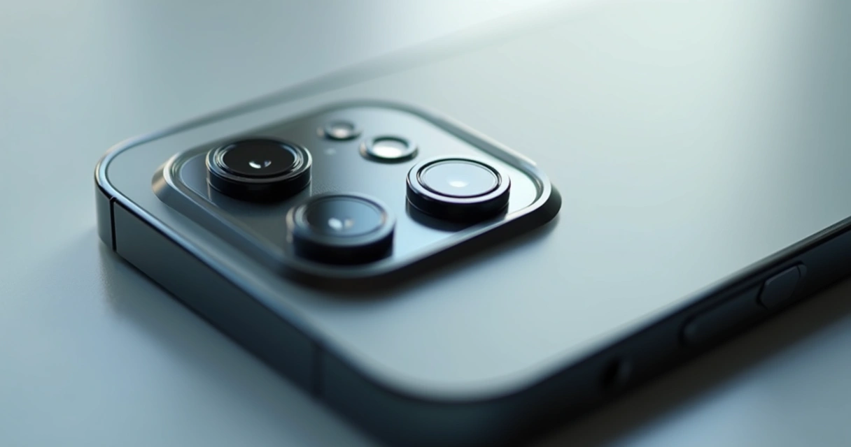 Módulo grande de câmera do iPhone 17 Pro Max visto de perto 