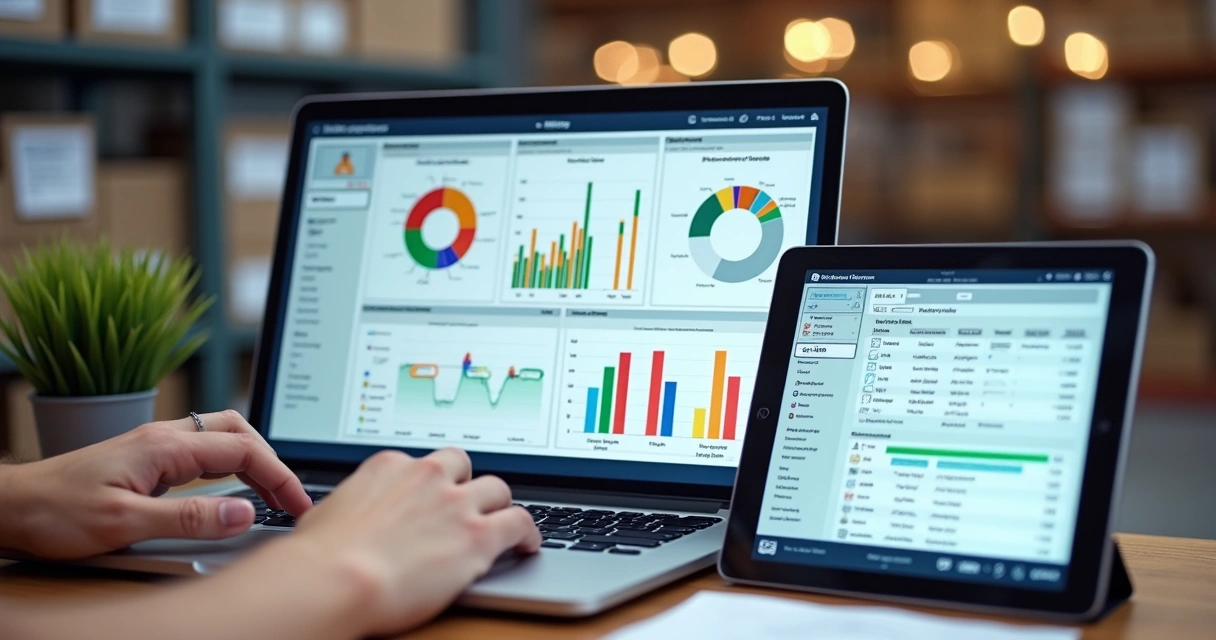 Painel de sistema WMS apresentando módulo de inventário