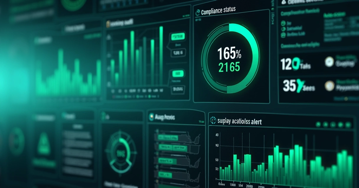 Painel de auditoria LGPD automátizado com gráficos de conformidade 