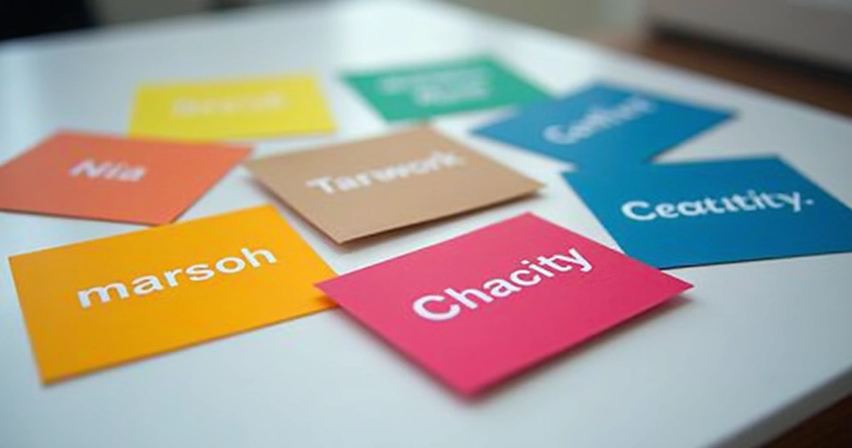 Temas de módulos de treinamento empresarial ilustrados em cards 