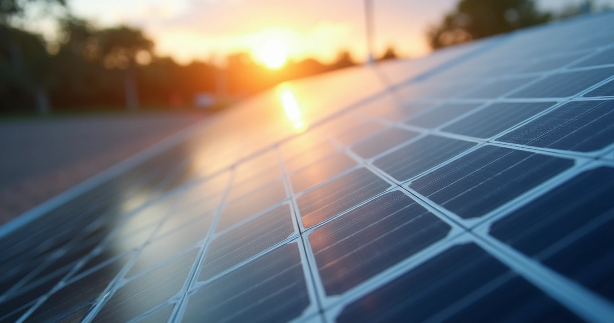 Vários módulos solares organizados, mostrando selos de certificação internacionais e nacionais