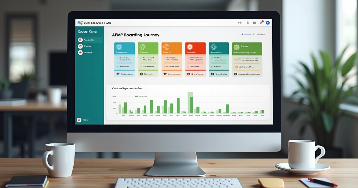 Dashboard de módulos de trilha de onboarding digital 