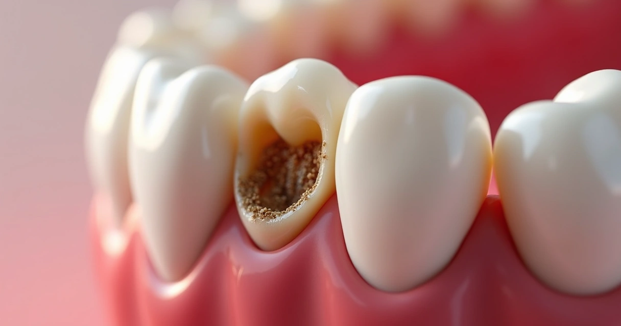 Primeiro molar permanente com sinais de cárie em boca infantil