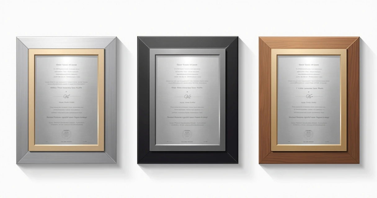 Modelos de moldura de alumínio para diploma 