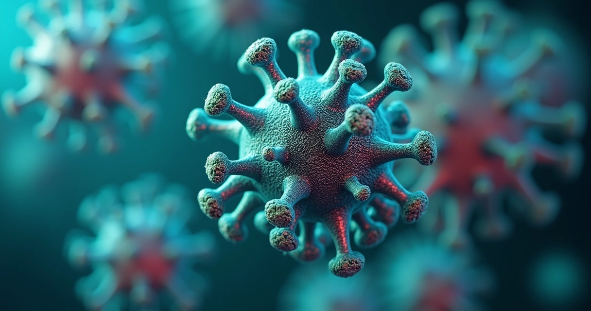 Moléculas de medicamentos vistas de perto, ilustrando ação antiviral