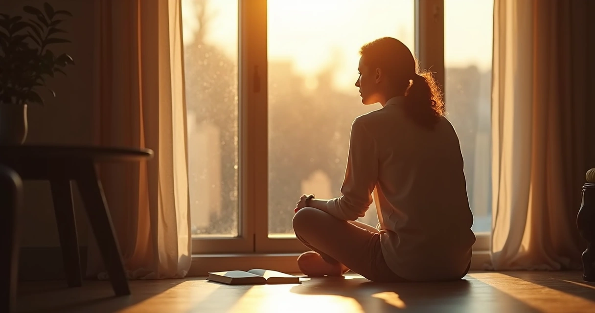 Pessoa sentada refletindo sozinha junto a uma janela