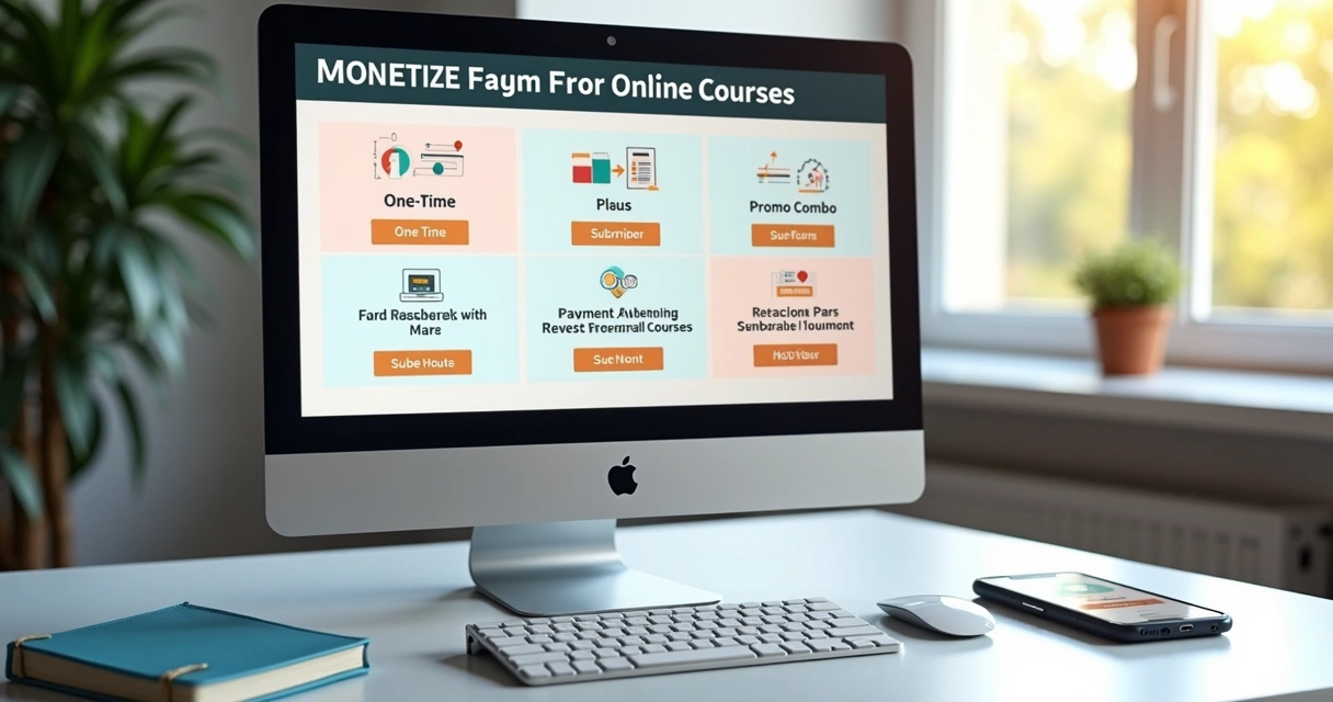 Estratégias de monetização em cursos online em tela de computador 