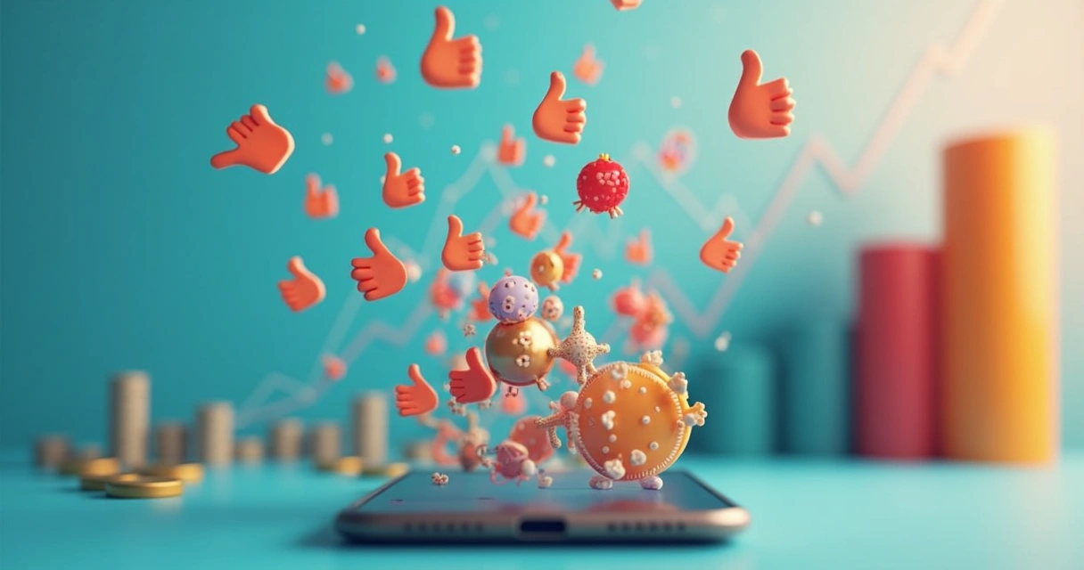 Short video receiving likes and money icons 