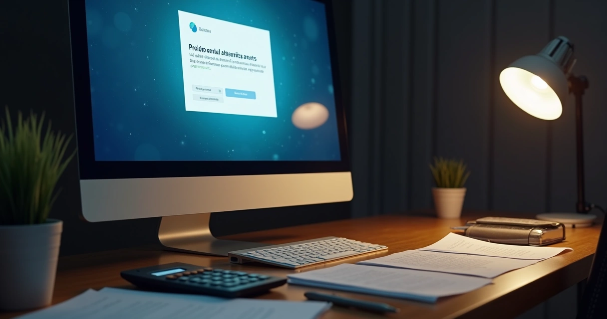 Monitor de computador exibindo aviso de manutenção 