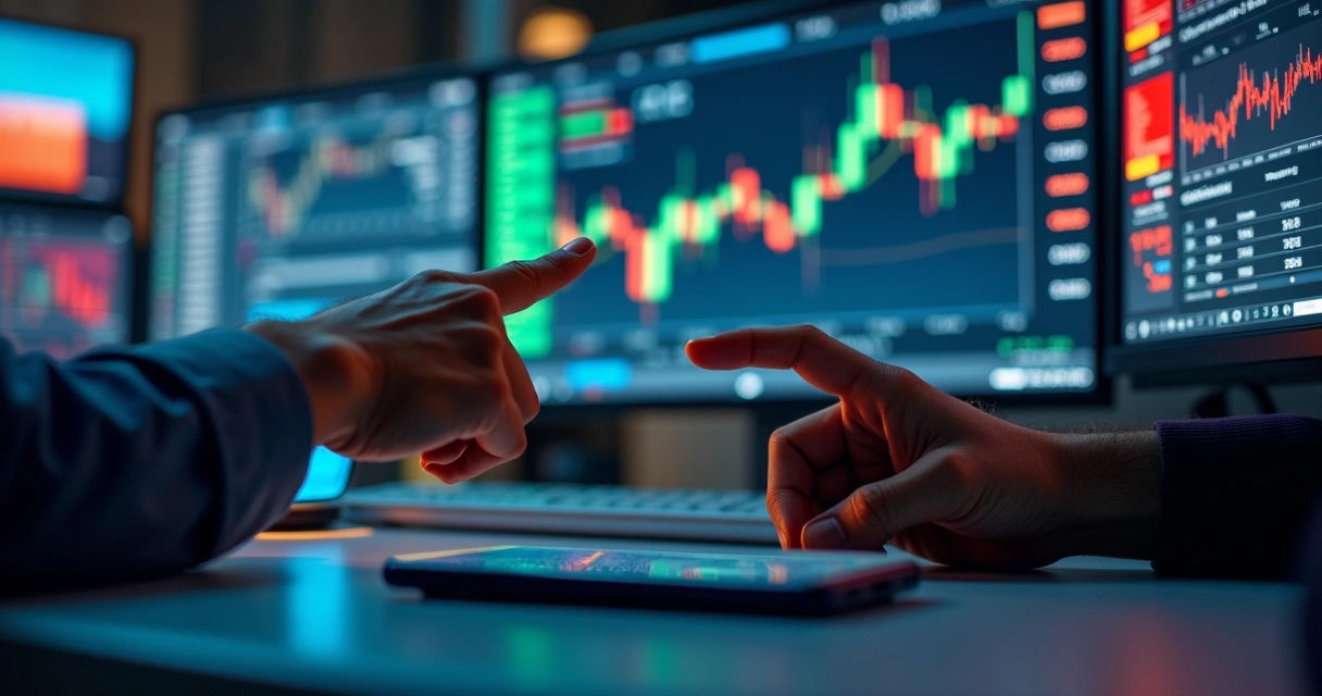 Monitor de computador mostrando gráficos de previsões online