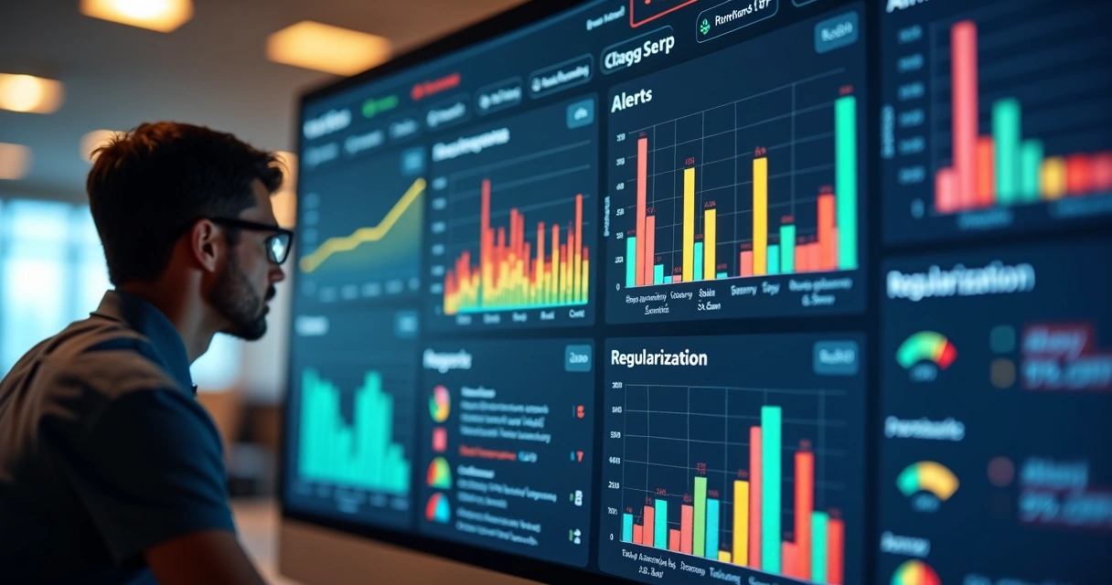 Gráfico colorido de monitoramento inteligente de integrações fiscais 
