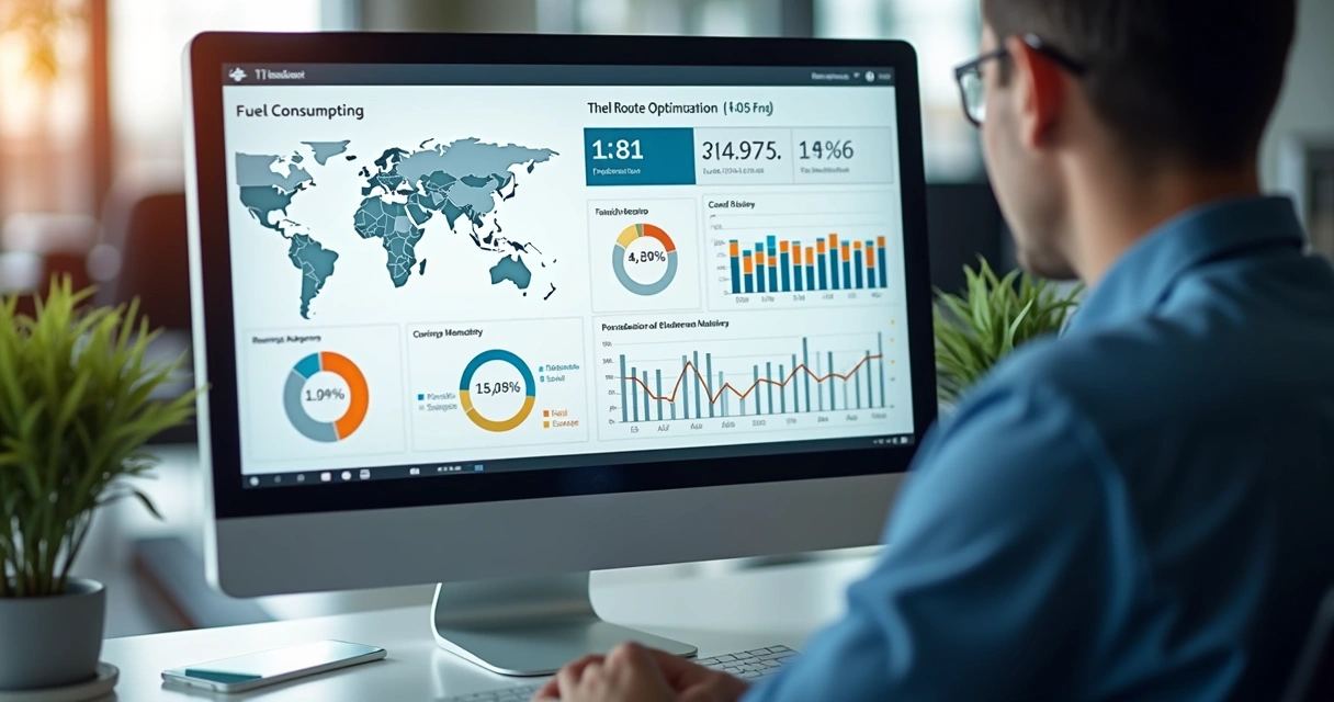 Tela de sistema de monitoramento de abastecimento e consumo de frota 