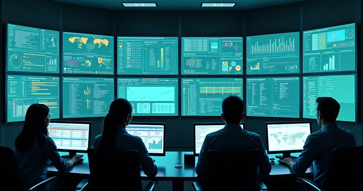 Dashboard de monitoramento de acessos de TI com gráficos coloridos