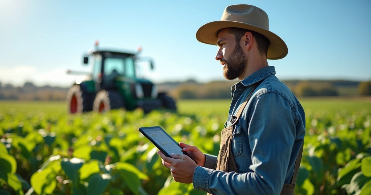 Produtor rural usando tecnologia para monitorar lavoura de biocombustíveis 
