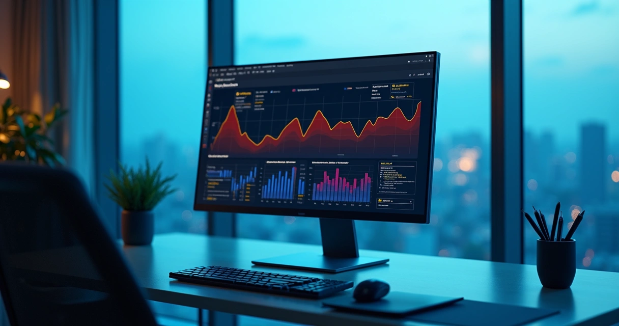 Tela de computador mostrando gráfico de atividades suspeitas em nuvem 